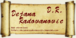 Dejana Radovanović vizit kartica